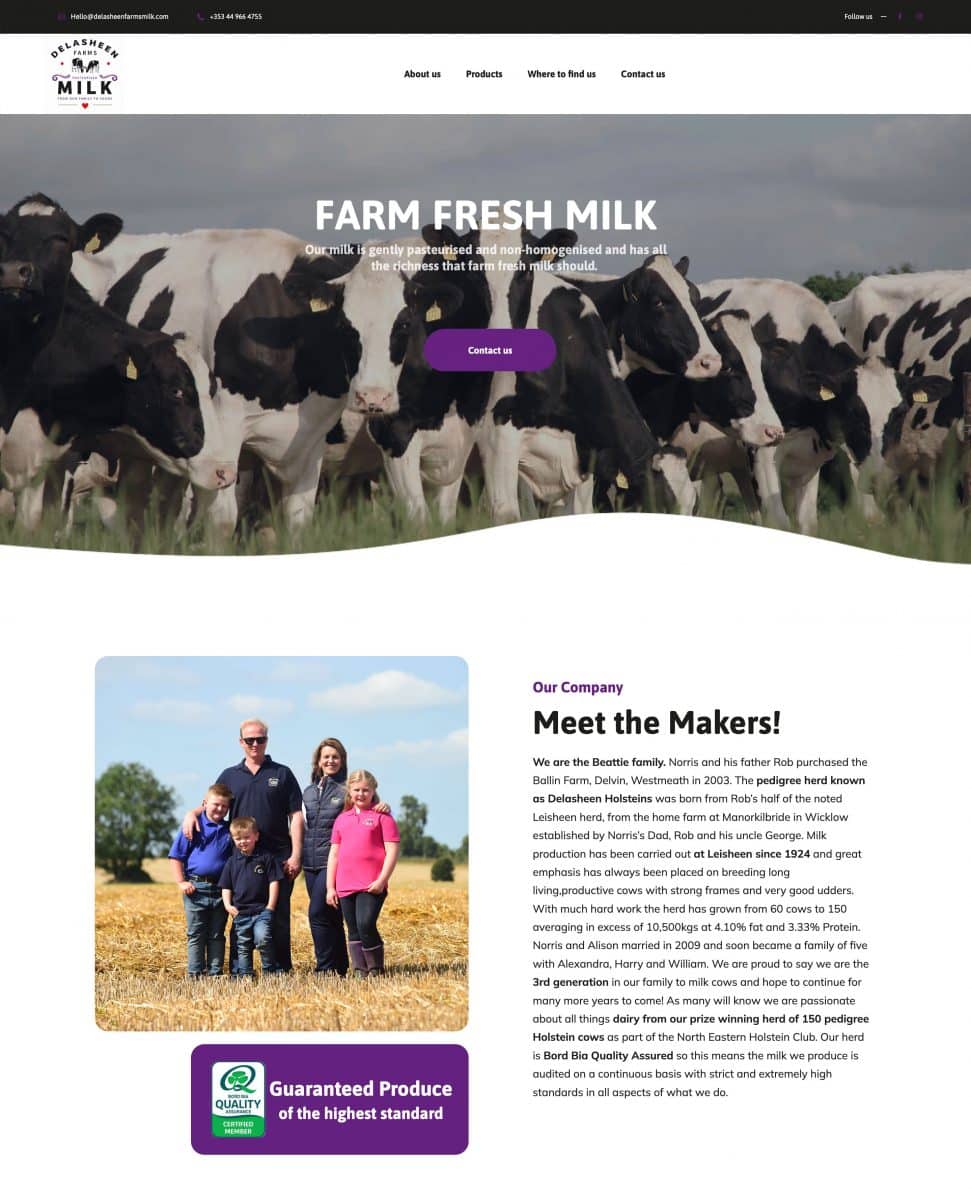 Farm Fresh Milk in Ireland